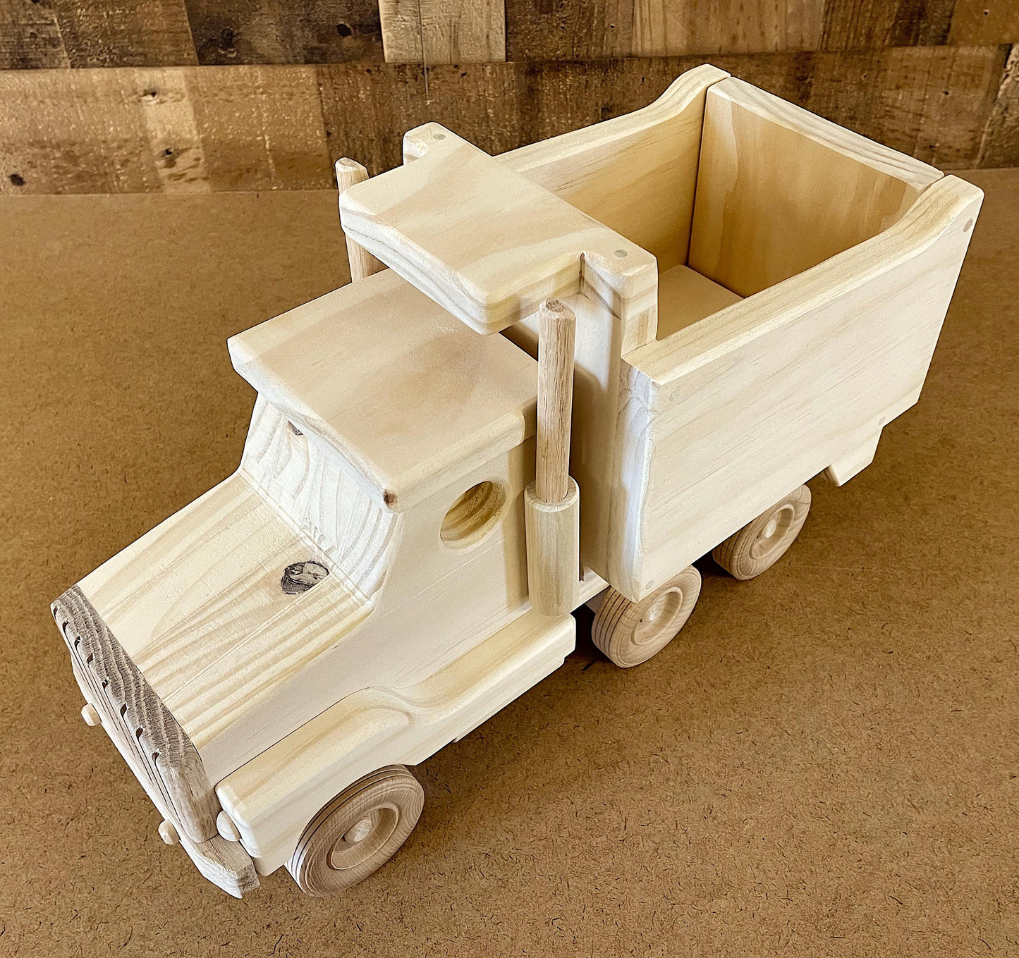 Handmade Wooden Dump Truck Toy