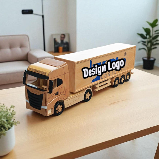 Custom Handmade Wooden Semi Truck with Trailer