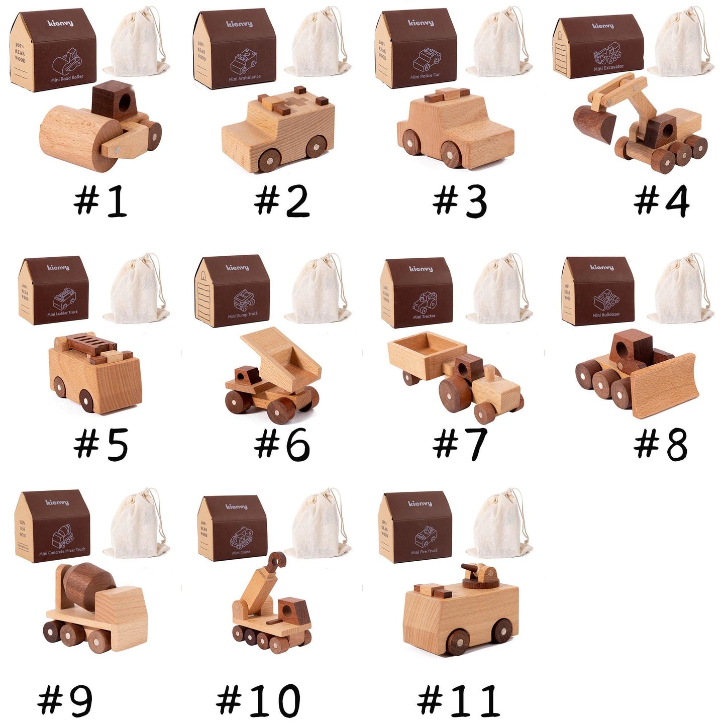 Personalised Wooden Engineering Vehicles