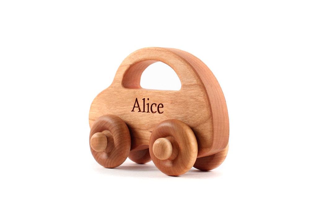 Personalized Love Bug Wood Toy Car