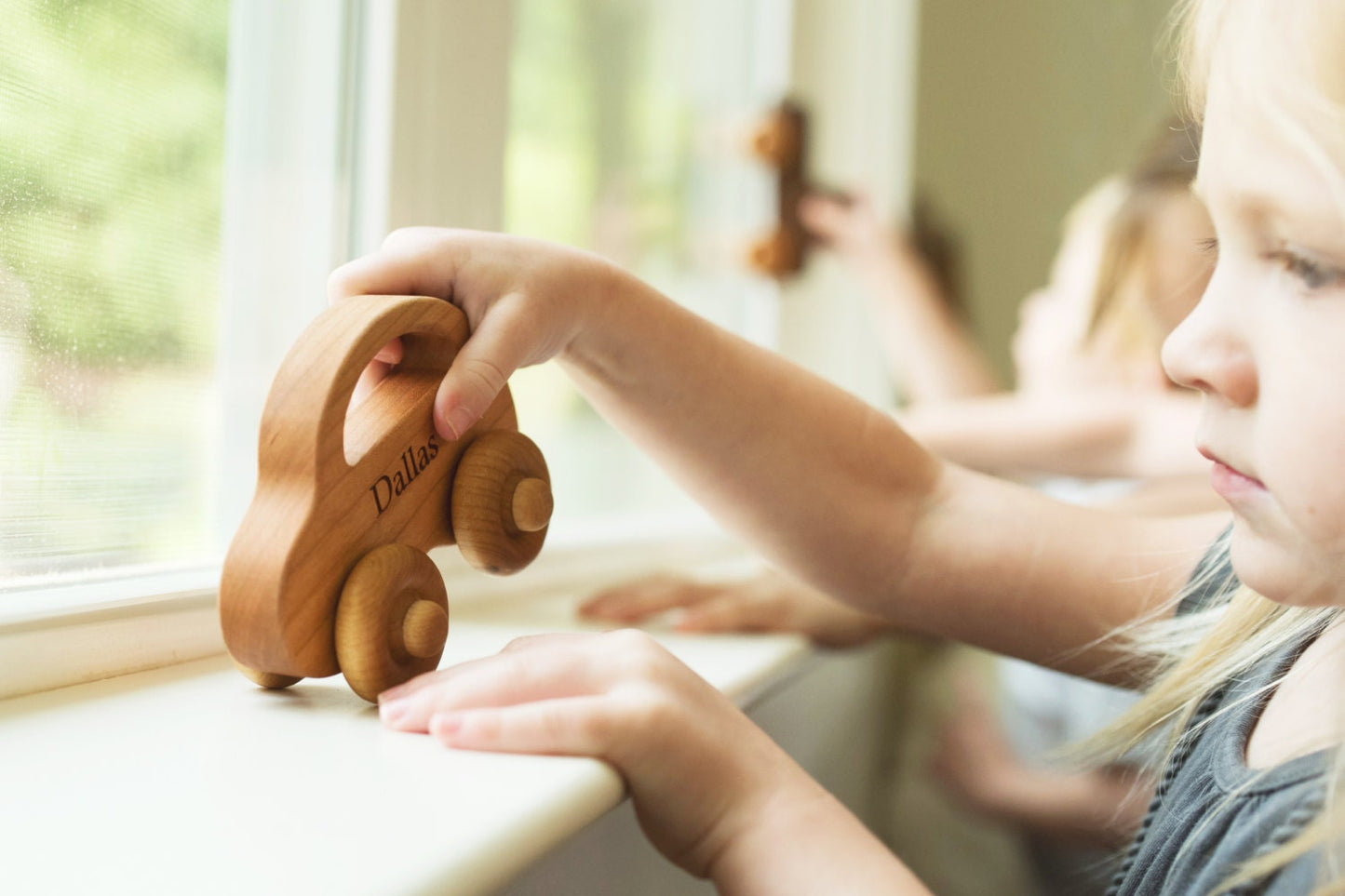 Personalized Love Bug Wood Toy Car