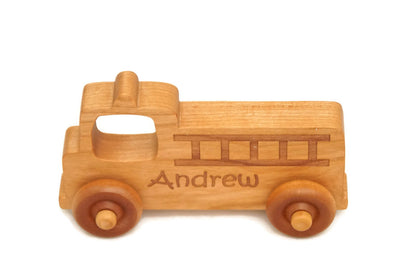 Personalized Wooden Toy Fire Truck