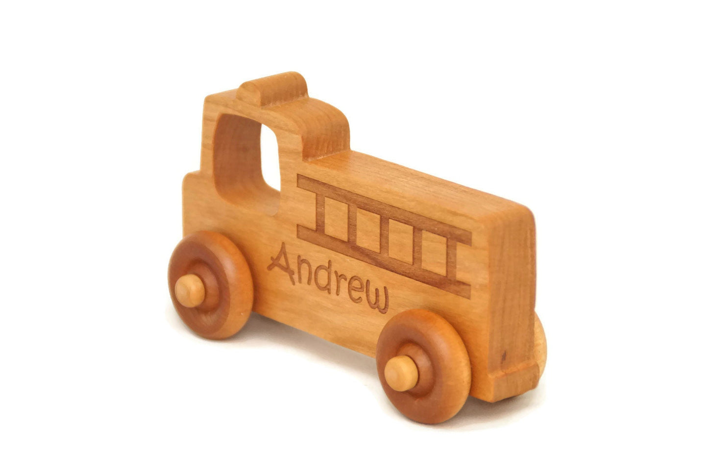 Personalized Wooden Toy Fire Truck