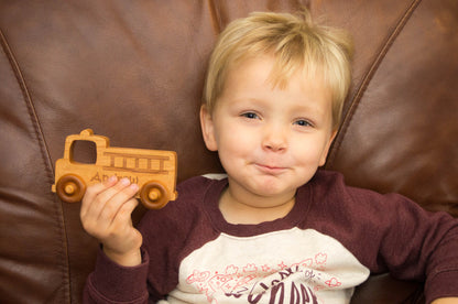 Personalized Wooden Toy Fire Truck