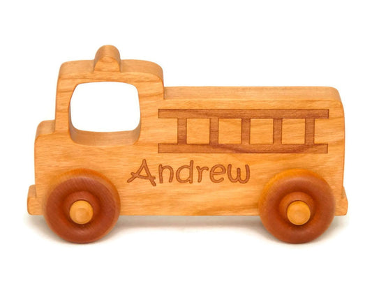 Personalized Wooden Toy Fire Truck