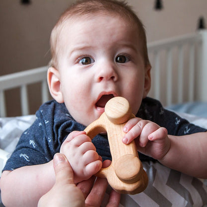 Personalized Wood hand push toy car