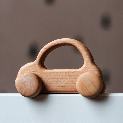 Personalized Wood hand push toy car