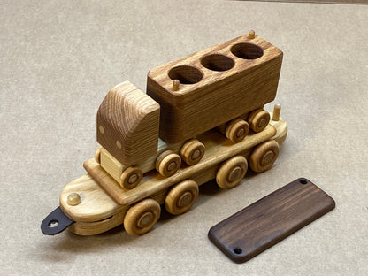 Personalized wooden train toy heirloom hardwood
