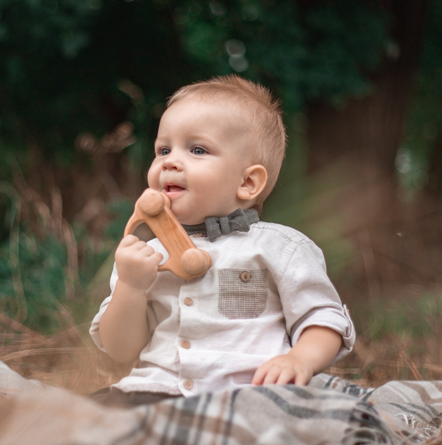 Personalized Wood hand push toy car