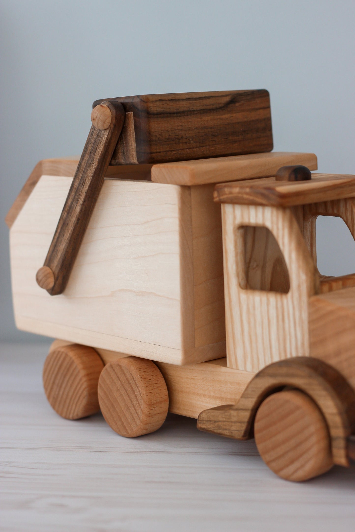 Wooden car Garbage truck Montessori Waldorf Toys