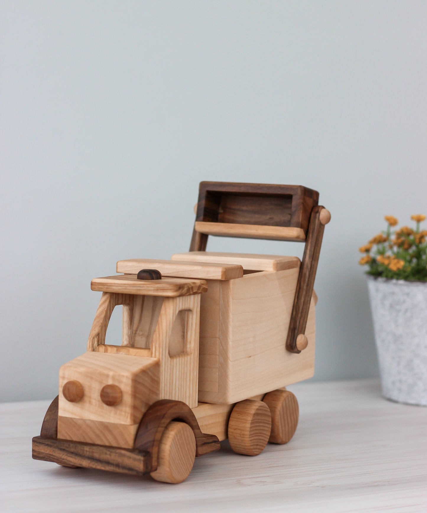 Wooden car Garbage truck Montessori Waldorf Toys