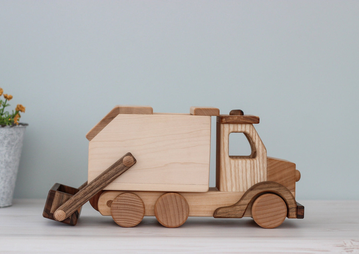 Wooden car Garbage truck Montessori Waldorf Toys