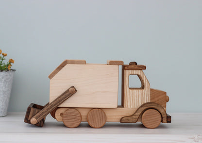 Wooden car Garbage truck Montessori Waldorf Toys