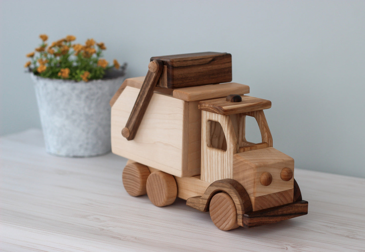 Wooden car Garbage truck Montessori Waldorf Toys