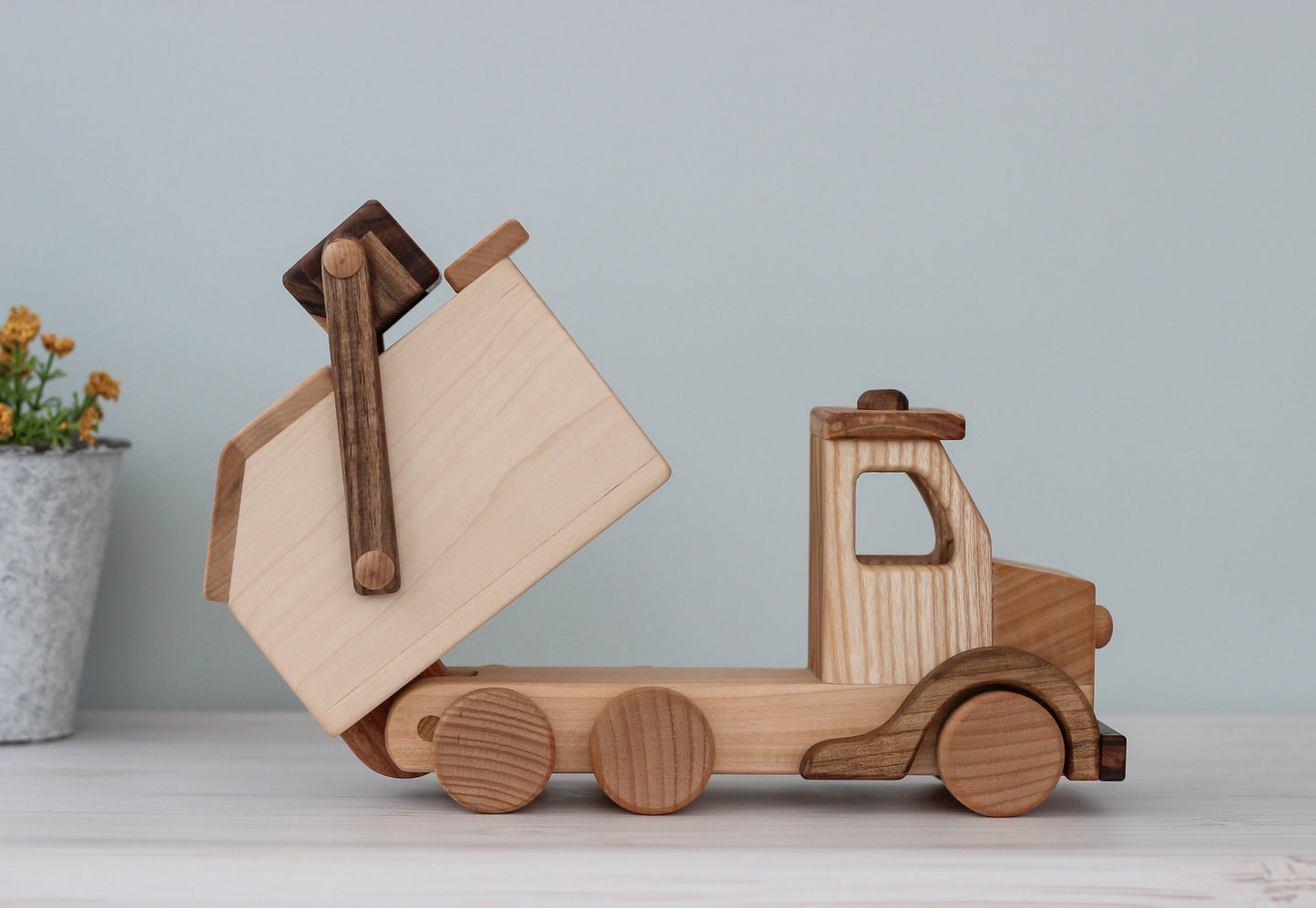 Wooden car Garbage truck Montessori Waldorf Toys