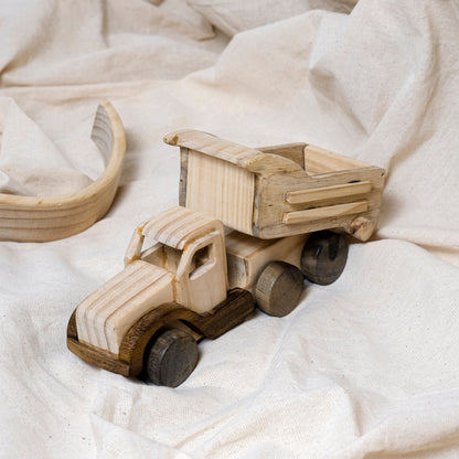 Personalized Wooden Dump Truck Construction Toy