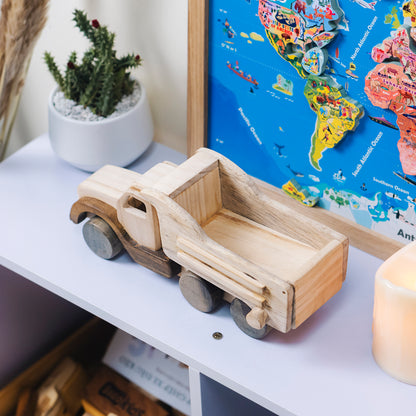 Personalized Wooden Dump Truck Construction Toy