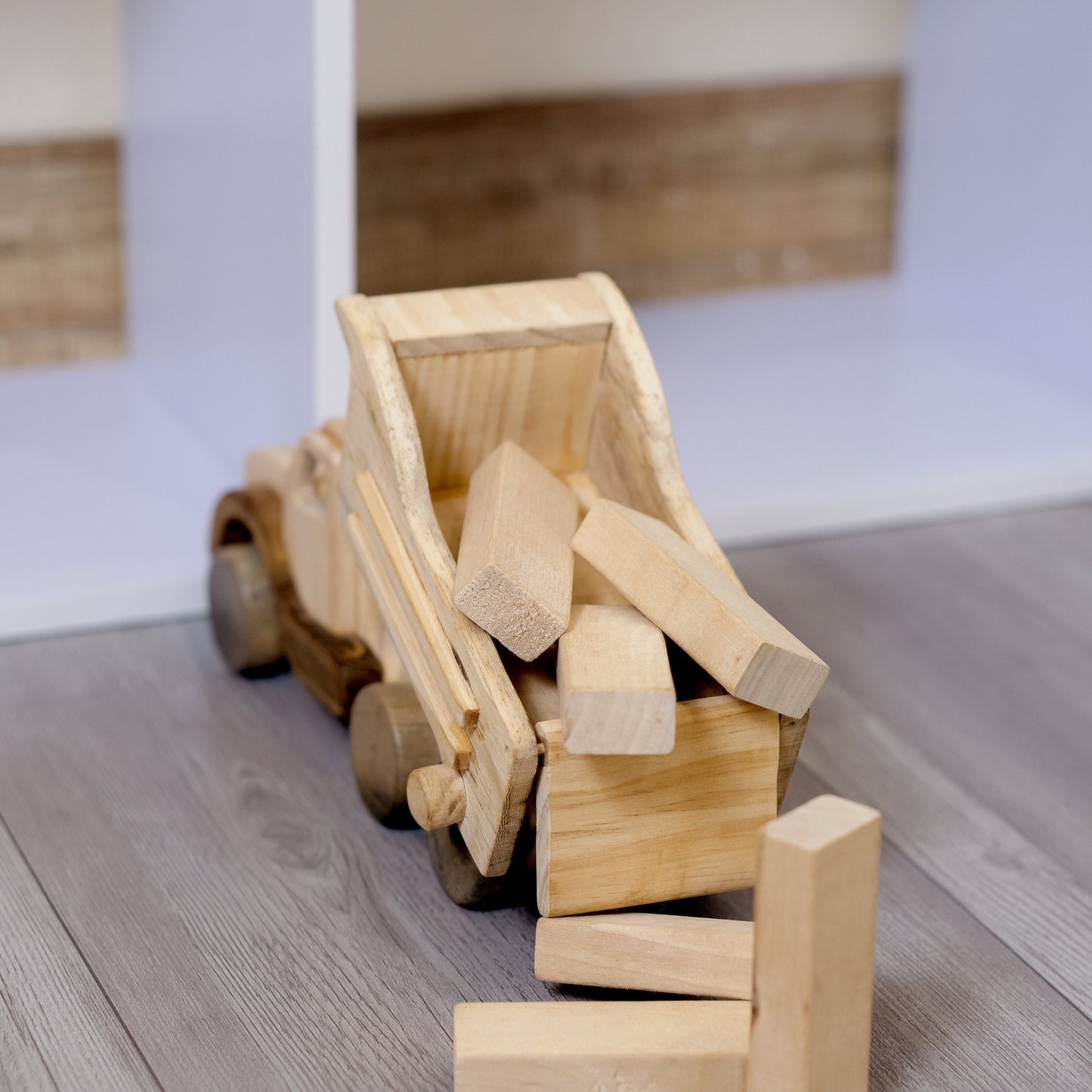 Personalized Wooden Dump Truck Construction Toy