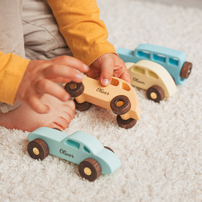 Collect Wooden Cars With Names
