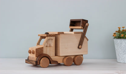 Wooden car Garbage truck Montessori Waldorf Toys