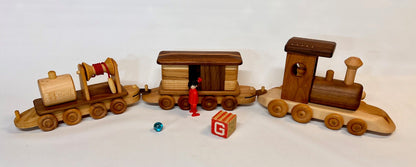 Personalized wooden train toy heirloom hardwood