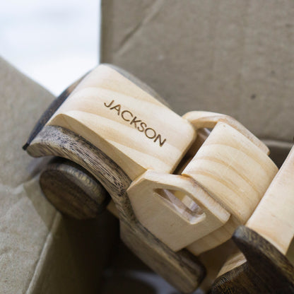 Personalized Wooden Dump Truck Construction Toy