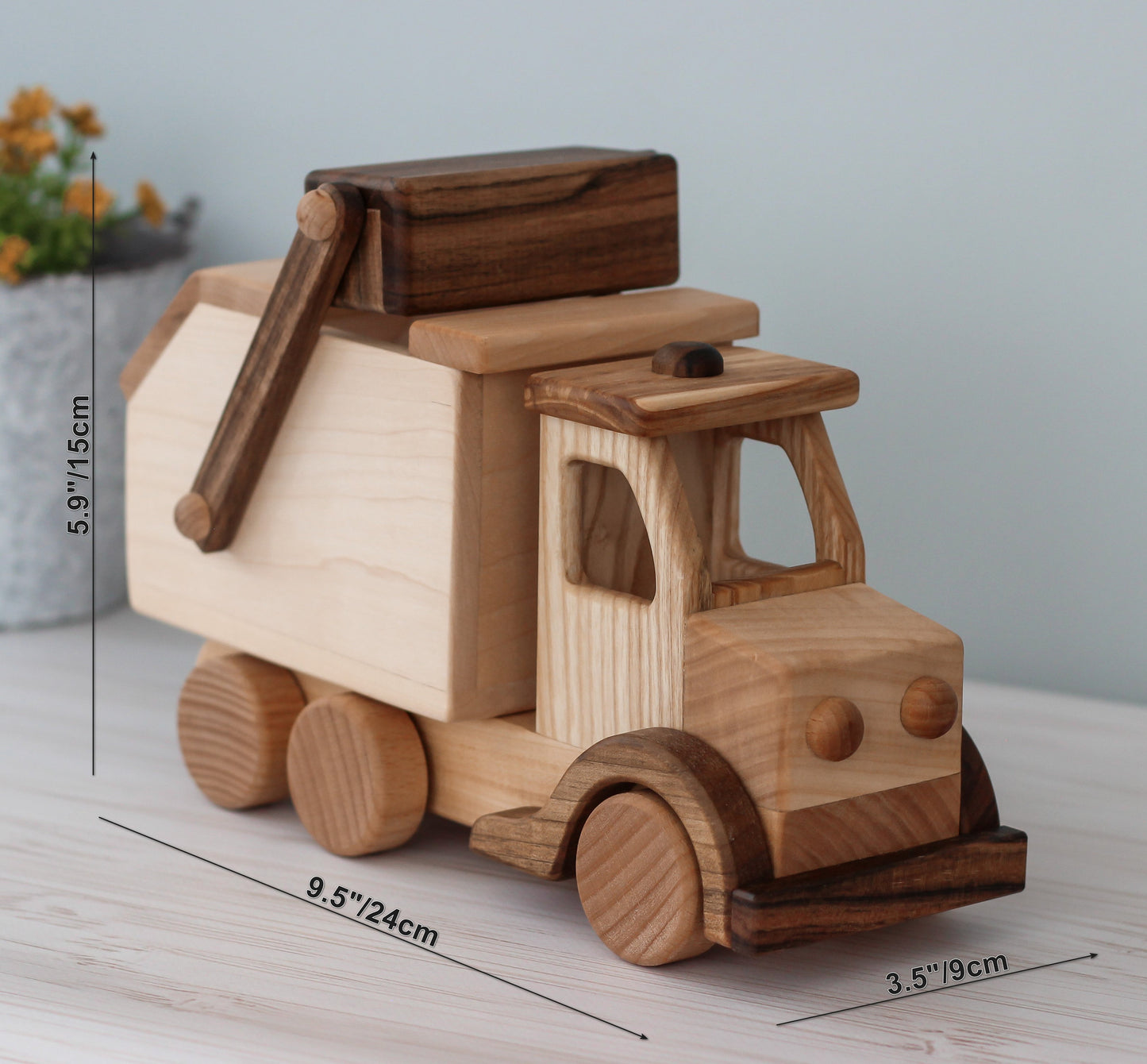 Wooden car Garbage truck Montessori Waldorf Toys