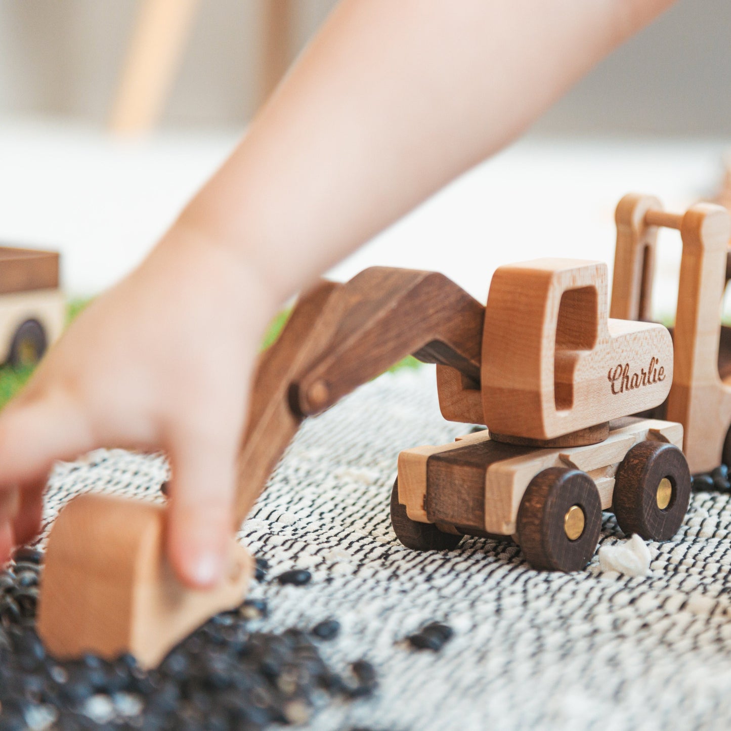 Handmade Wooden Dump Truck Toy Birthday Gift