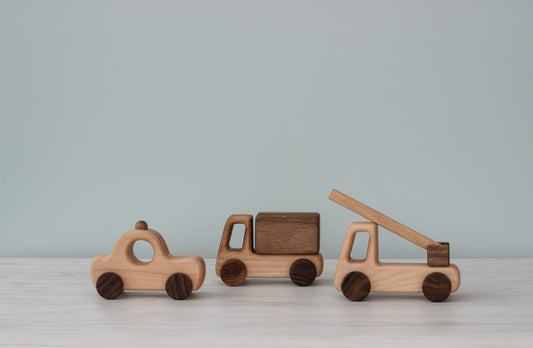 Wooden cars toys Mini Vehicles on wheels Baby