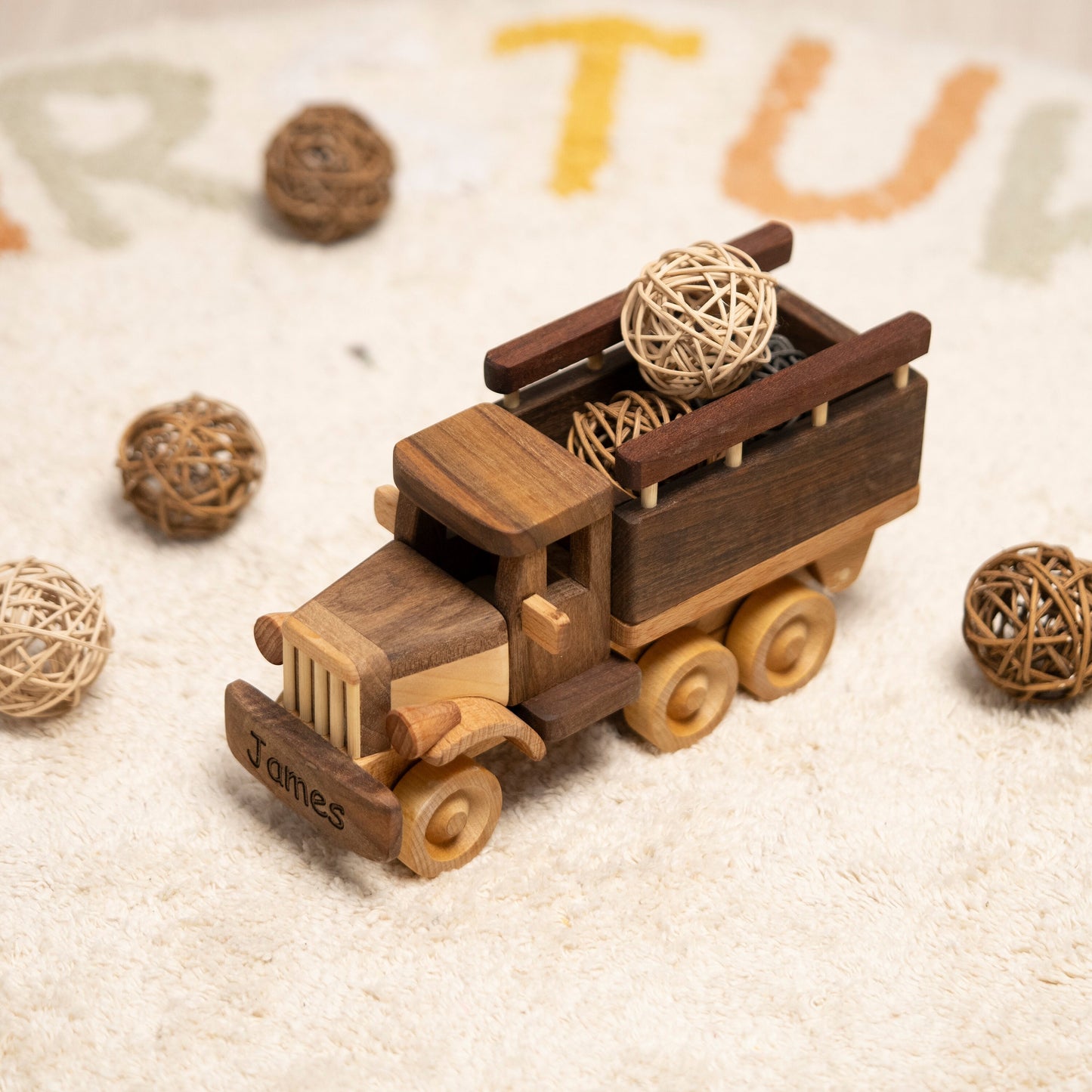 Personalized Farm Wooden Dump Truck Toy