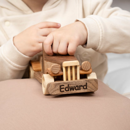 Wooden Retro Car with Name