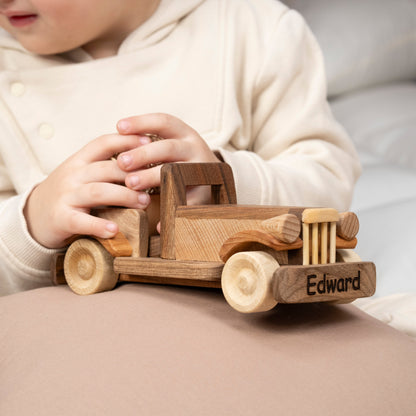 Wooden Retro Car with Name