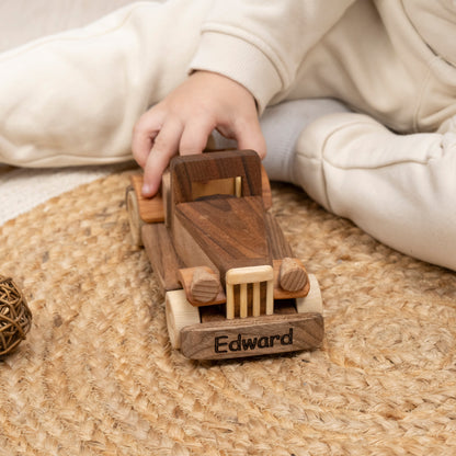 Wooden Retro Car with Name
