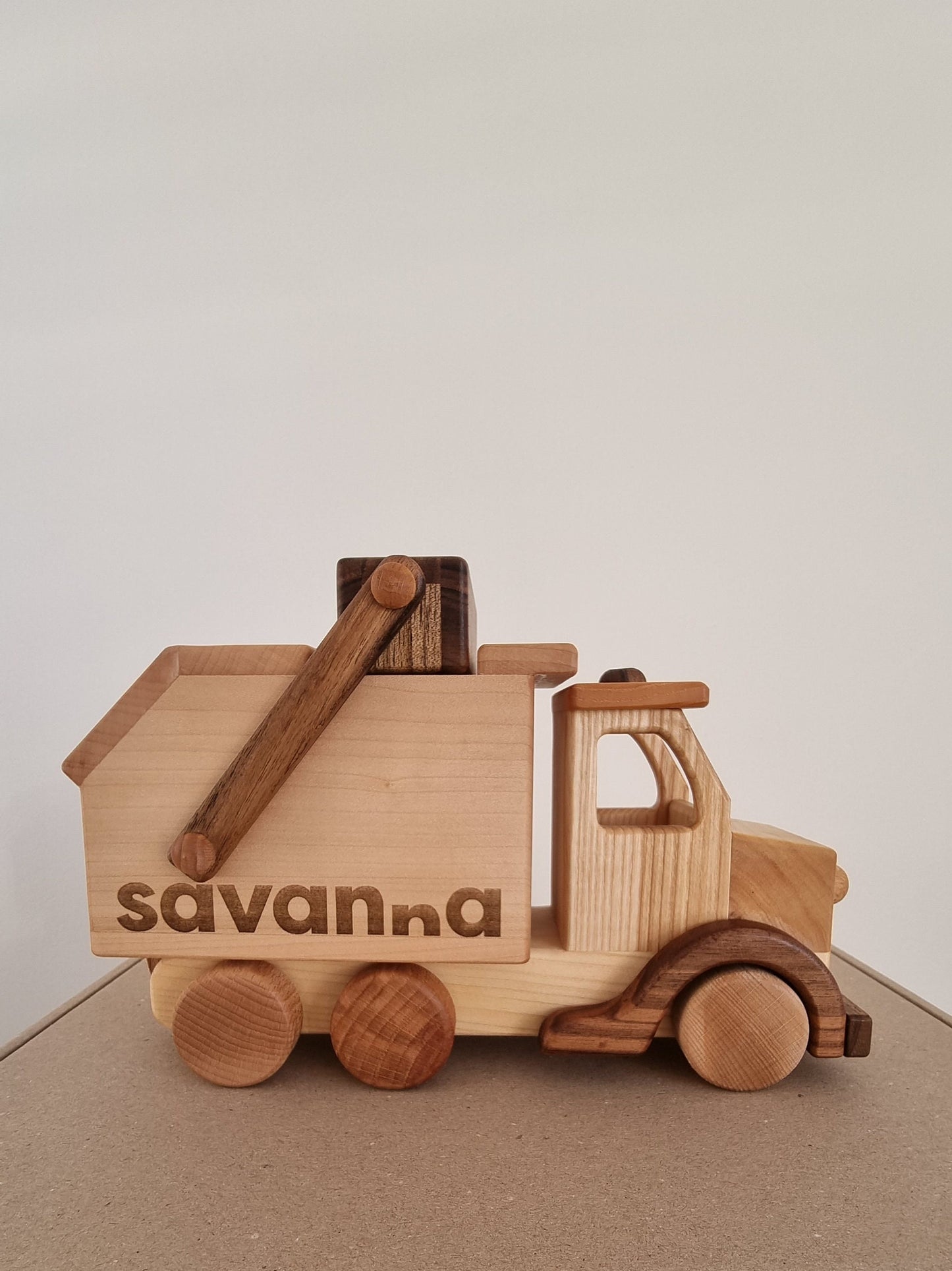 Wooden car Garbage truck Montessori Waldorf Toys