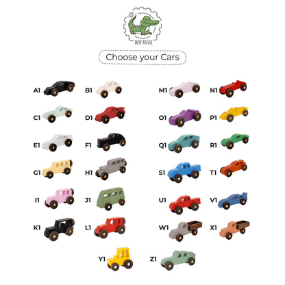 Collect Wooden Cars With Names