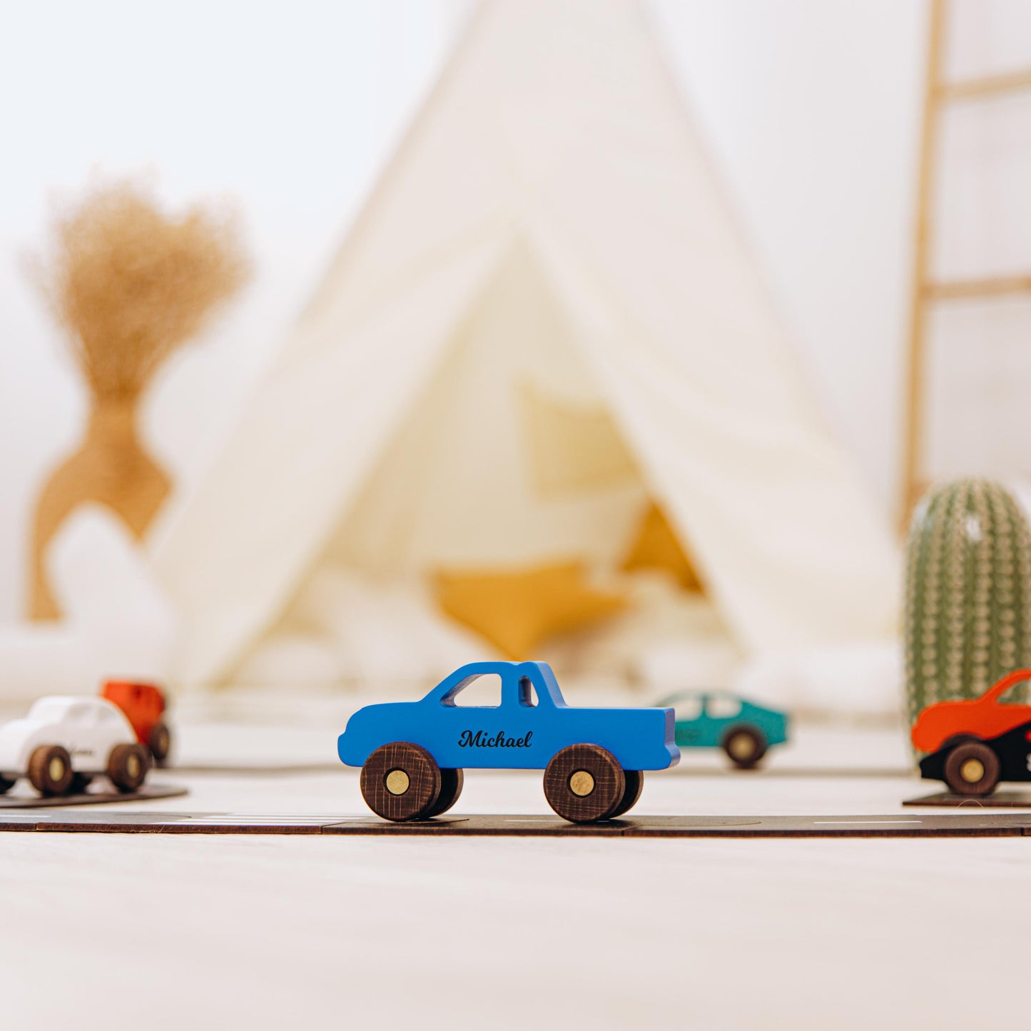 Collect Wooden Cars With Names