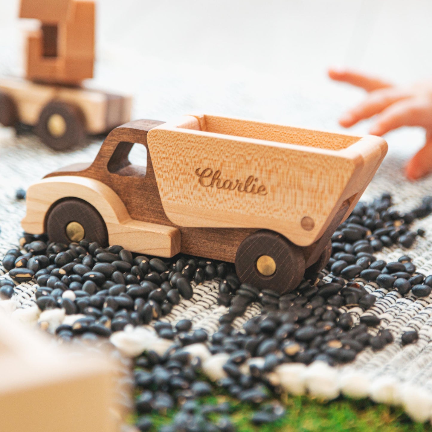 Handmade Wooden Dump Truck Toy Birthday Gift