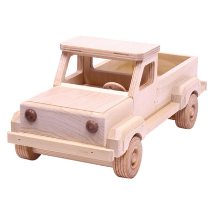 Wooden Pickup Truck Toy with Hitch