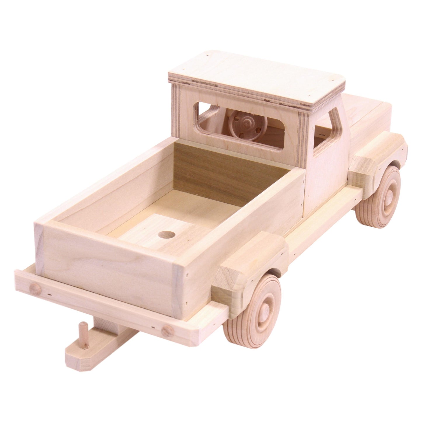 Wooden Pickup Truck Toy with Hitch