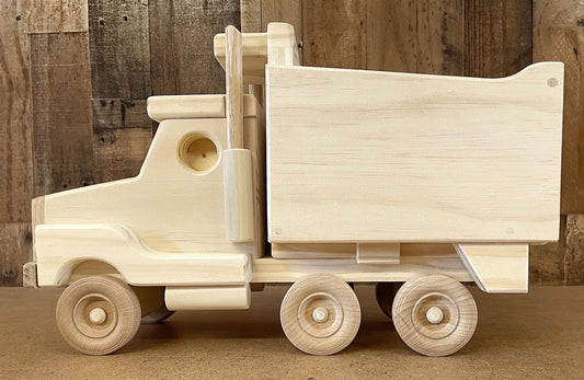 Handmade Wooden Dump Truck Toy