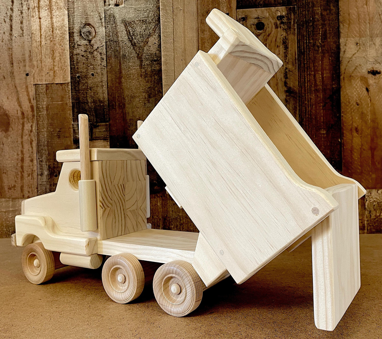 Handmade Wooden Dump Truck Toy