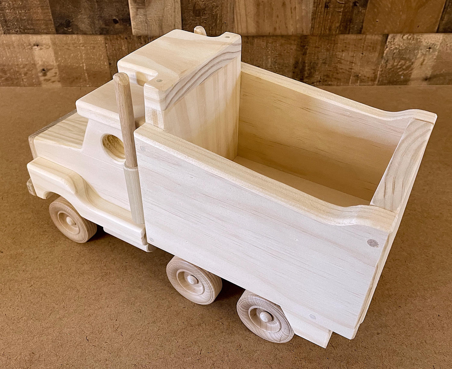 Handmade Wooden Dump Truck Toy