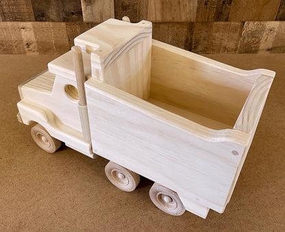 Handmade Wooden Dump Truck Toy