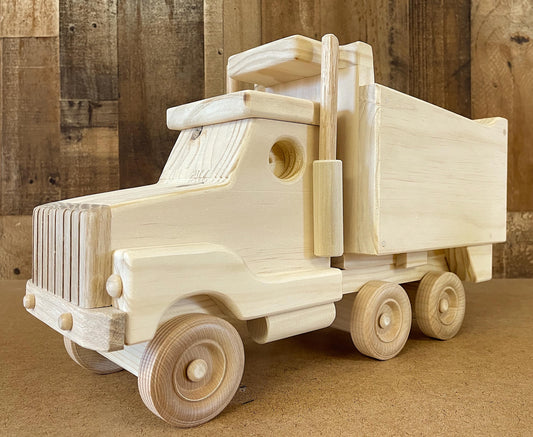 Handmade Wooden Dump Truck Toy