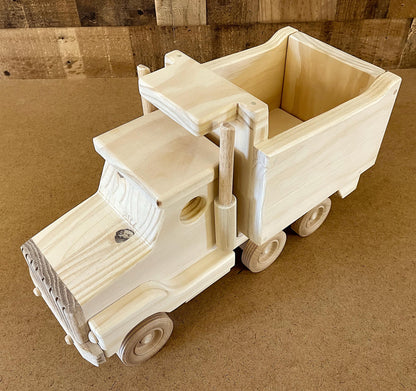Handmade Wooden Dump Truck Toy
