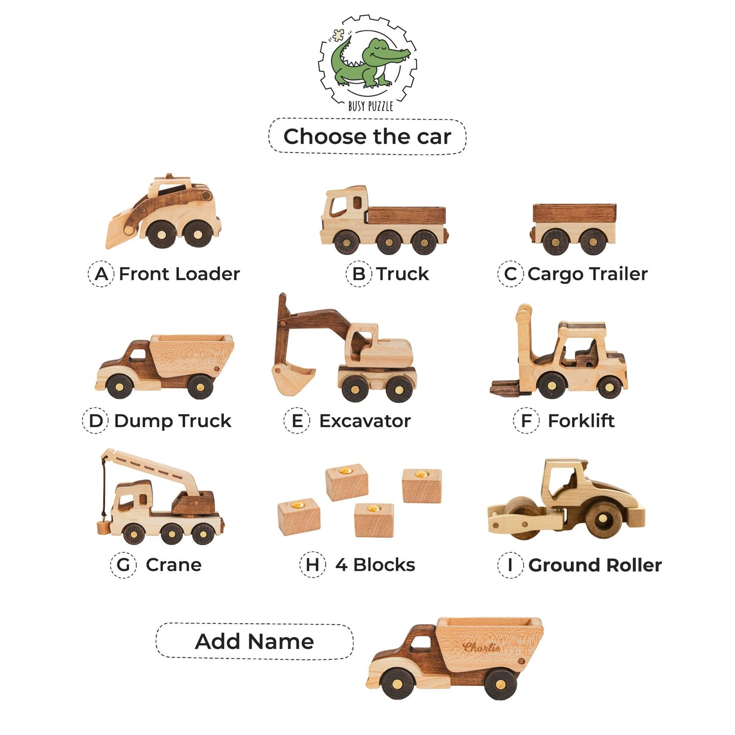 Handmade Wooden Dump Truck Toy Birthday Gift