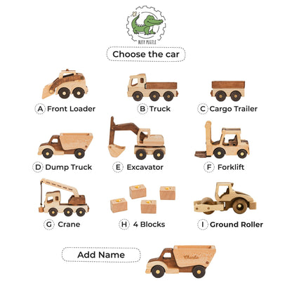 Handmade Wooden Dump Truck Toy Birthday Gift