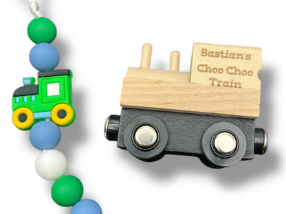 Wood Toy Train for wood tracks with magnets and name