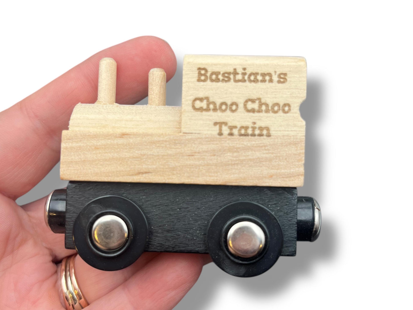 Wood Toy Train for wood tracks with magnets and name
