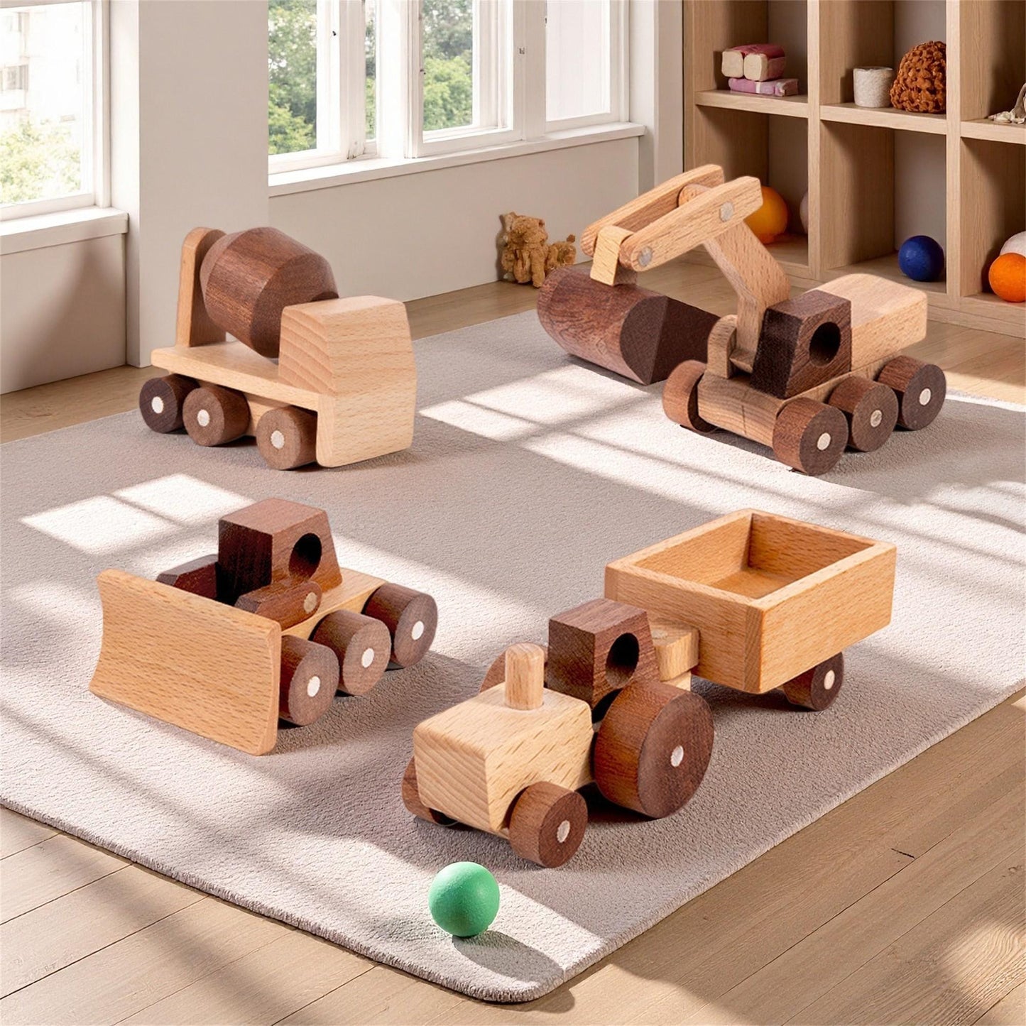 Personalised Wooden Engineering Vehicles